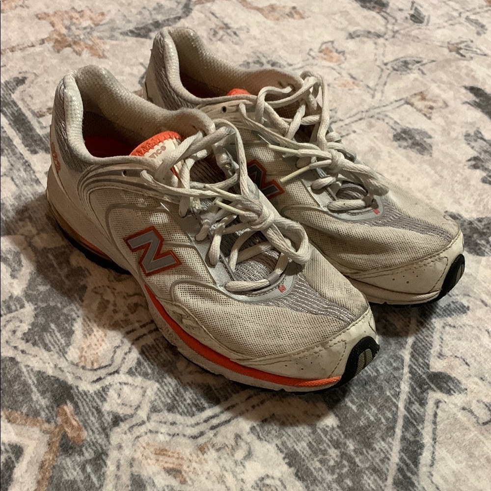 New Balance Gray and Orange Athletic Shoes